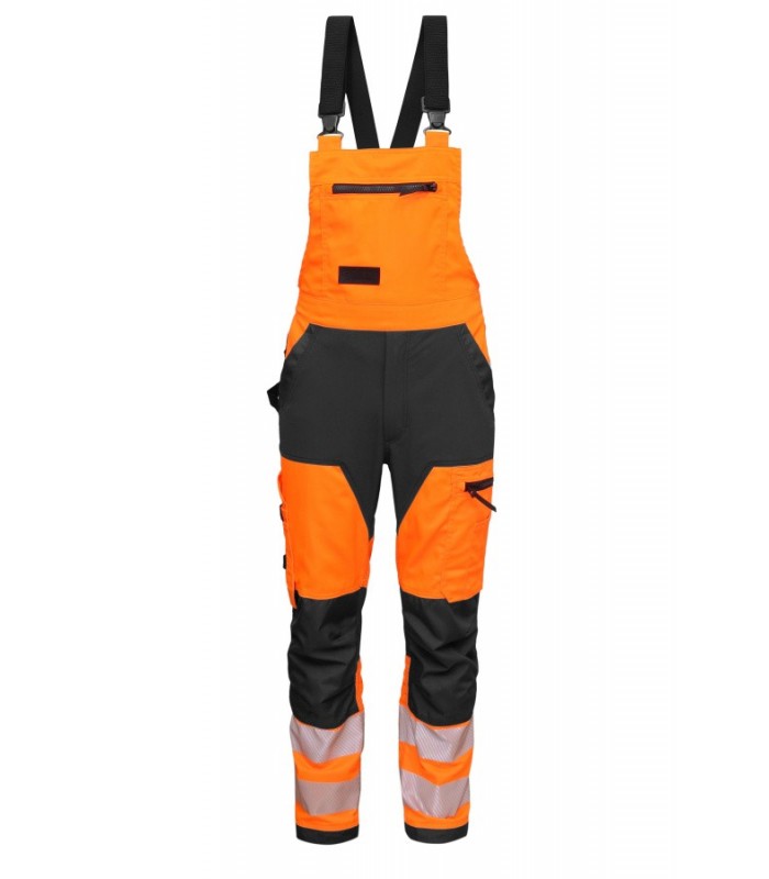 BoSafety MASHUP traksipüksid elastsete paneelidega Hi-Vis kl.2 oranž/tumesinine