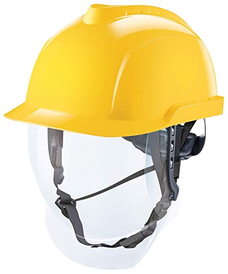 MSA V-Gard 950 elektrikute kiiver integreeritud visiiriga, kollane