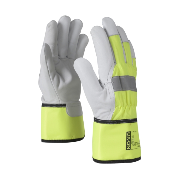 OX-ON WINTER SUPREME 3605 voodriga talvekindad, nahast peopesaga, HI VIS käeselg