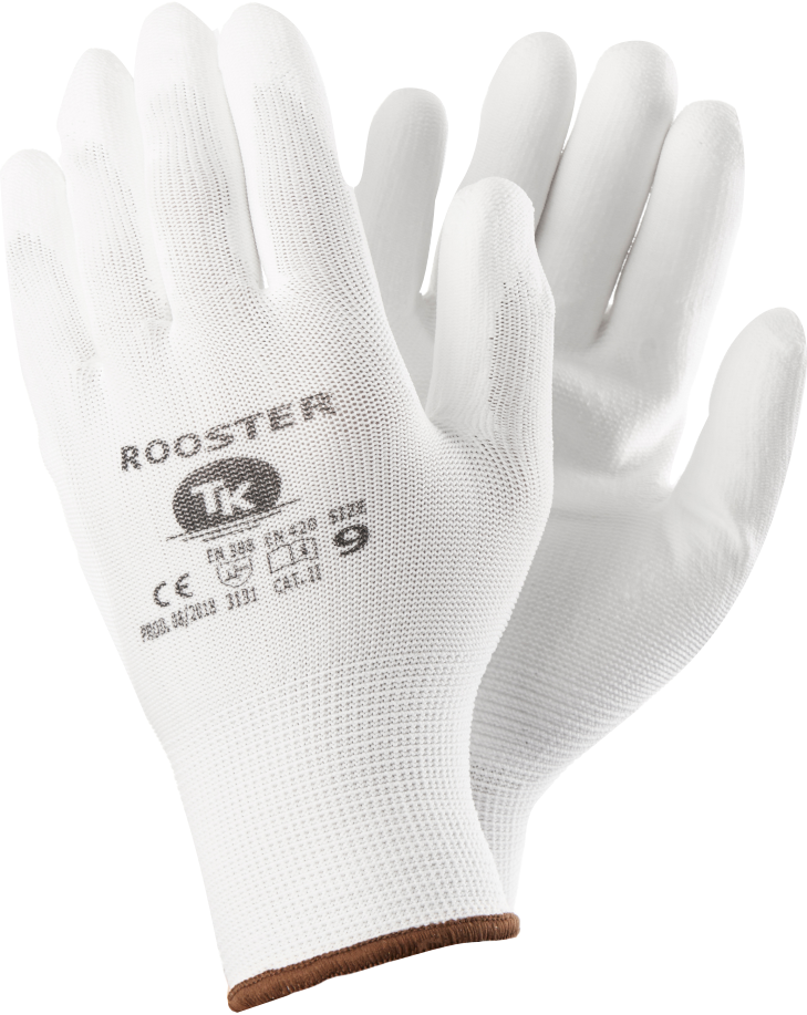 TK ROOSTER töökindad white PU/polüester, kat.2