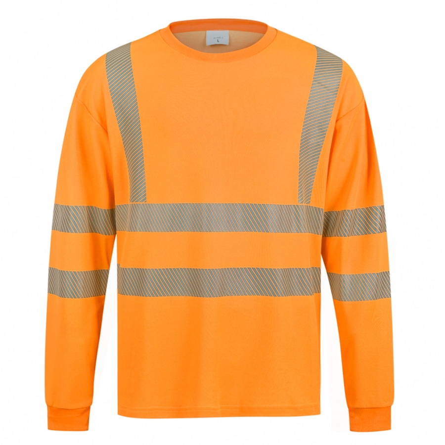Tuuma Hi-Vis hingav pikkade varrukatega T-särk, oranž