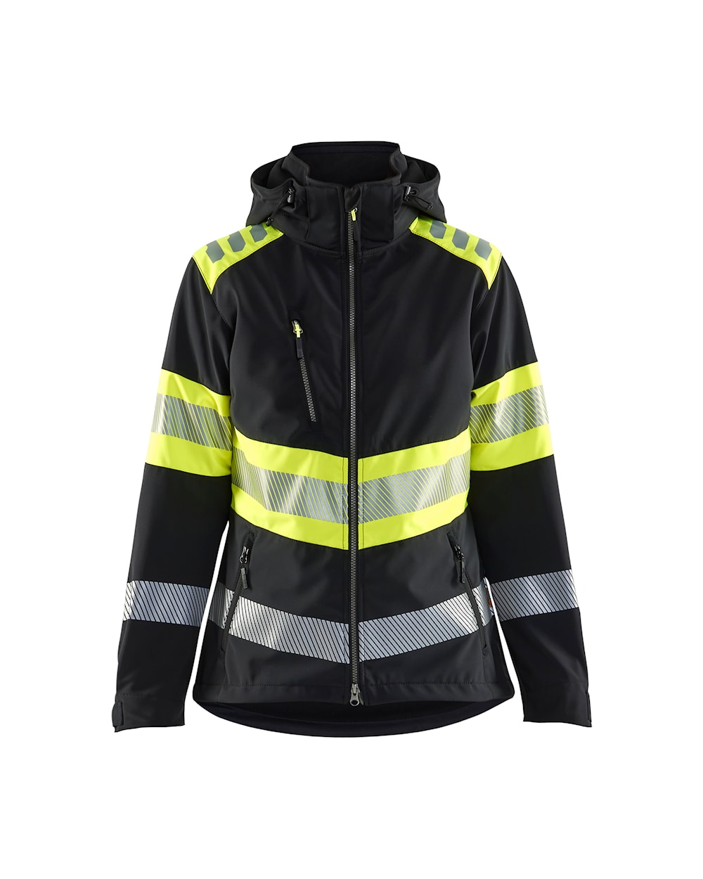 Blåkläder naiste HI-VIS softshell jope must/neoonkollane klass 1