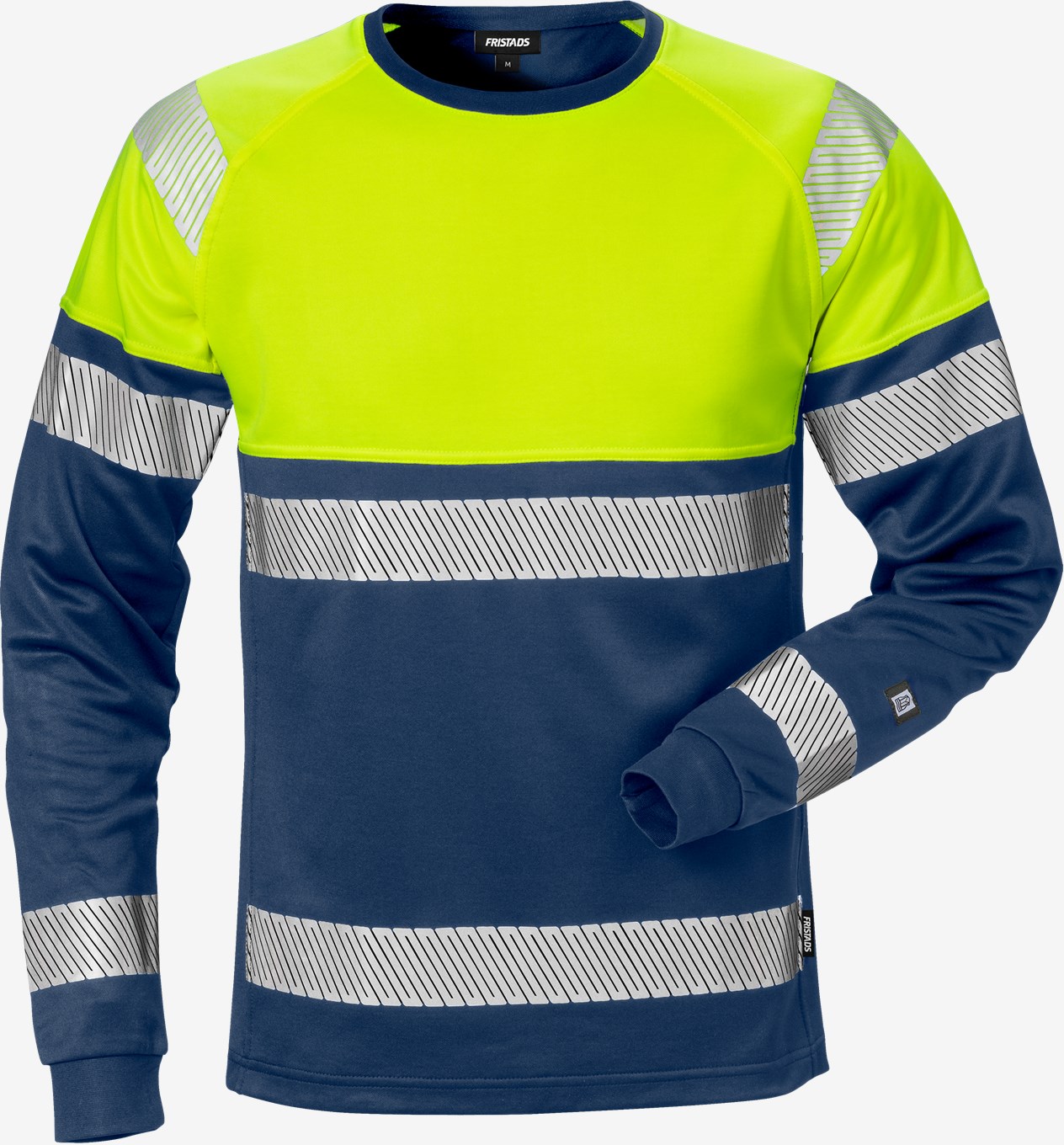 Fristads STIBY Core HI-VIS pikkade käistega T-särk kl.1 7519 THV tumesinine/kollane