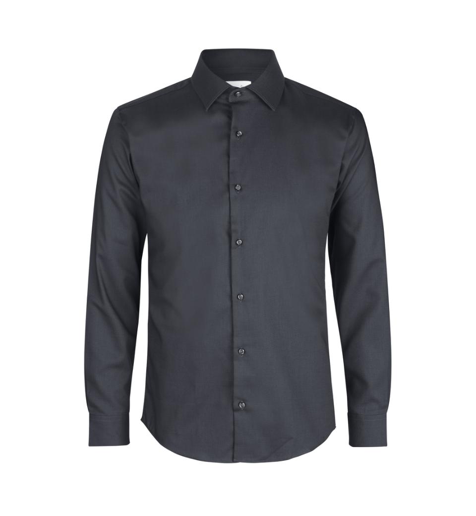 SEVEN SEAS Royal Oxford Slim triiksärk tumehall